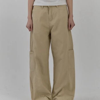 Trill Cotton Carco Balloon Wide Pants/Cargo Pants/Pintuck Pants/Pocket Pants/Airport Pants
