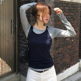 Berry Twist Color Block Long Sleeve T-shirt