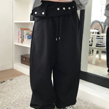 Jeremy Unique Hip Bag Set Wide Sweatpants (2 colors)