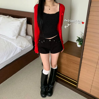 [Slim Fit/Inner Item] Spring Dot Lace Layered Sleeveless Top