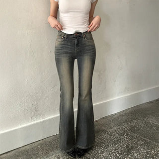 Heki Back Pocket Stretch Bootcut Washed Denim