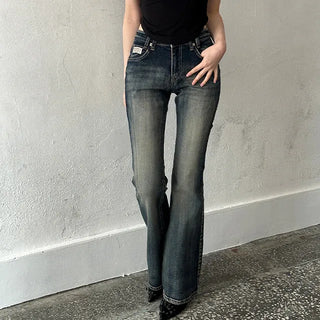 Holit Low-Rise Stretch Washed Bootcut Denim