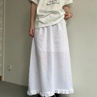 [Insert] Pure Elastic Frill Long Skirt (2 colors)