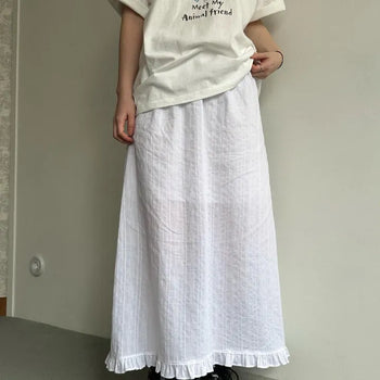 [Insert] Pure Elastic Frill Long Skirt (2 colors)