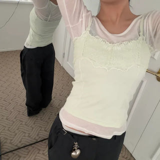 Lace sleeveless