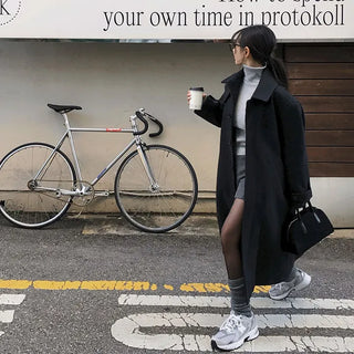 European Hidden Overfit Single Long Coat