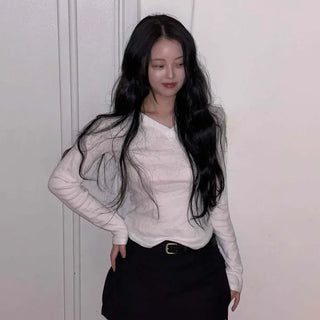 Daily V-Neck Slim Long Sleeve T-Shirt