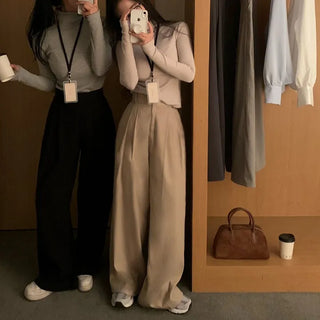 Fleece-lined ver. Two-pintuck wide slacks that caused a frenzy of inquiries