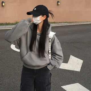 Vintage Pigment Crop Hoodie