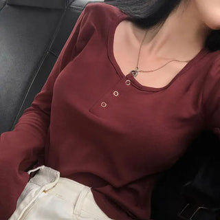 Snap Stretch Relaxed Fit Long Sleeve Tee