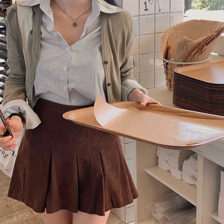 Preppy Striped Round Crop Shirt