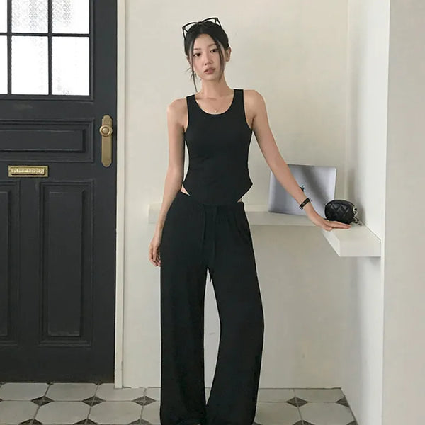 Off Sleeveless Two-Piece Set