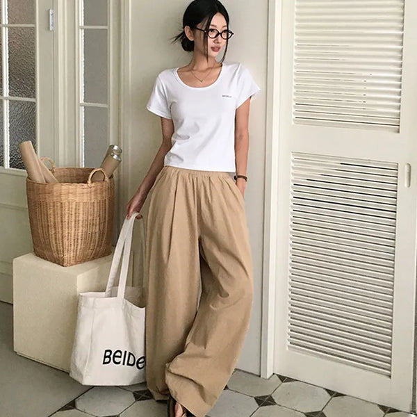 Wave Cotton Pintuck Pants