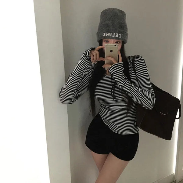 Cookie Striped Warmer Layered T-shirt