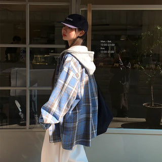 Plain Hooded Check Shirt