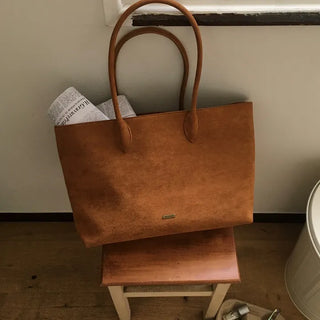 Salmon Suede Tote Bag
