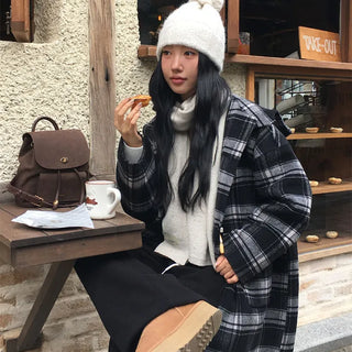 Meter Handmade Check Hooded Duffle Coat