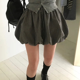 Langt Check Balloon Skirt