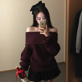 Dare Off-shoulder Ribbed Knit