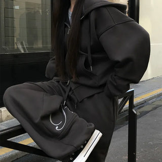 Flubb Lettering Fleece-Lined Tracksuit Set