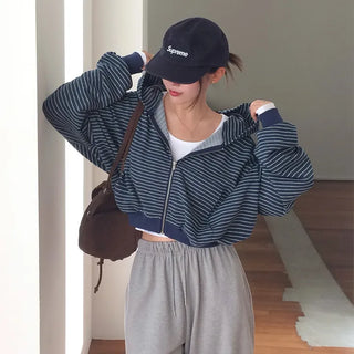 Tommy Striped Zip-up Hoodie