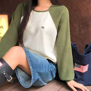Luffy Raglan Round Long Sleeve Knit