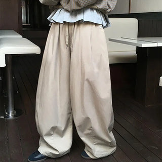 One-Pin Tuck Strap Balloon Cotton Pants