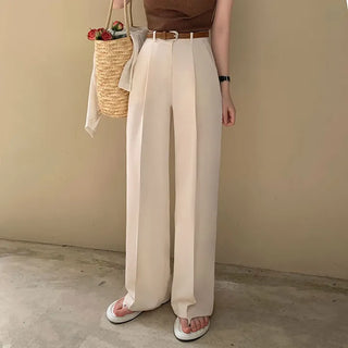 Soft One-Pin Tuck Wide Summer Slacks