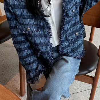 26 HASH Collarless Tweed Jacket