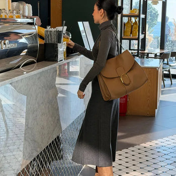 Wool Classic Herringbone Pleated Skirt