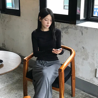Ellere Stretchy Spandex Layered Long Sleeve Tee