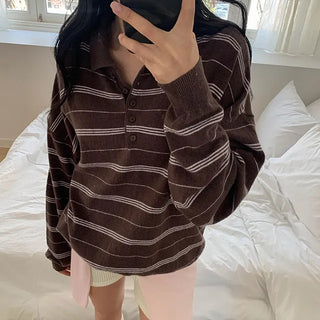Week Cashmere Striped Collar Knit