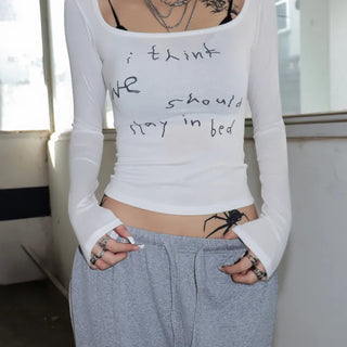 Zzz Deep Square Neck Long Sleeve T-shirt