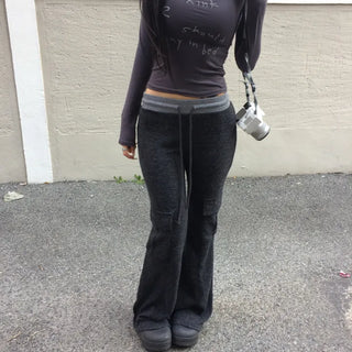 LUV Knit Color Block Cargo Bootcut