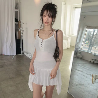 Carey Frill Sleeveless Dress [14% Wool]