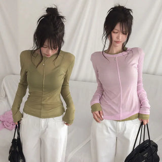 Vint See-through Long Sleeve T-shirt [Tencel 70%]