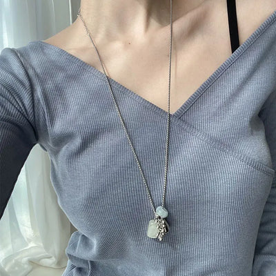 Freein Silver Pendant Long Necklace