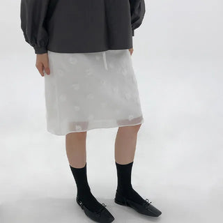 Nana Corsage Chiffon Midi Skirt