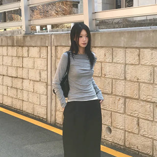 KTIEL One-piece Sleeveless Layered Off-shoulder Long Sleeve Top
