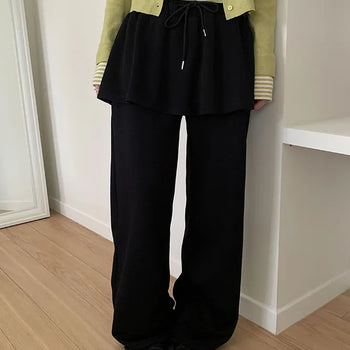 Fusion Skirt Pants Skirt Pants/Comfortable Pants/Airport Pants/Airport Look/Daily Pants/Wrap Pants/Daily Look/Layered Look/Elastic Waist Pants