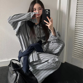 Rain Stripe Shirt Set