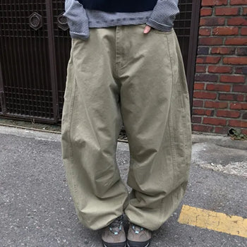 *Unisex* Curved Wide Chino Pants