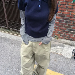 *Domestic/High Quality* Formal Button Collar Knit