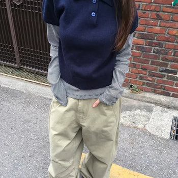 *Domestic/High Quality* Formal Button Collar Knit