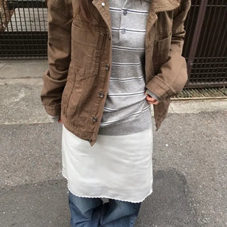 *Unisex* Nude Striped Collared Knit
