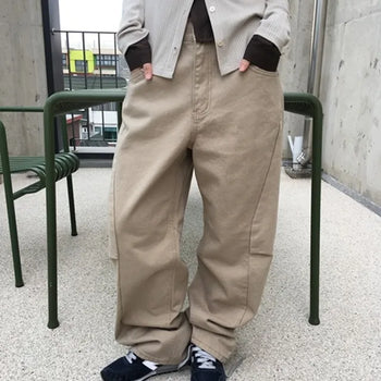 Cut-out One-Pocket Wide Pants
