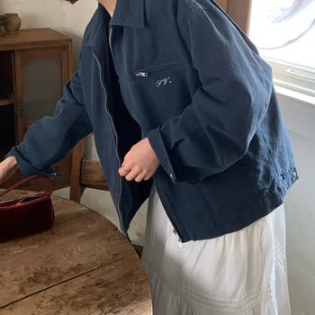 Washed Cotton Vintage Oversized Outer Jacket