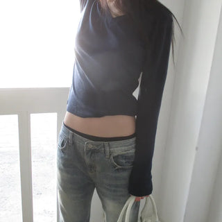 Wool V-neck Sleeve T-shirt (4 colors)