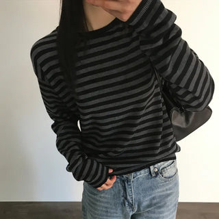 Steny Round Striped Loose Fit Knit