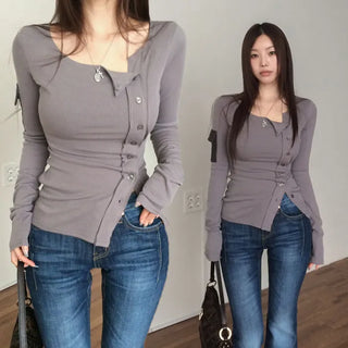 Nesfit Button Slit T-shirt